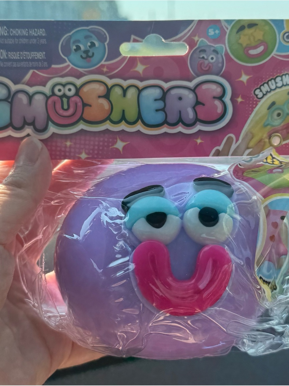 Usher Purple Smiley Face Squeeze Toy - Kids Toy